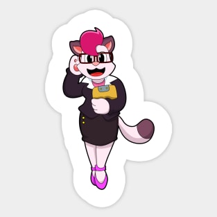 Cat as Secretary with Notepad Sticker